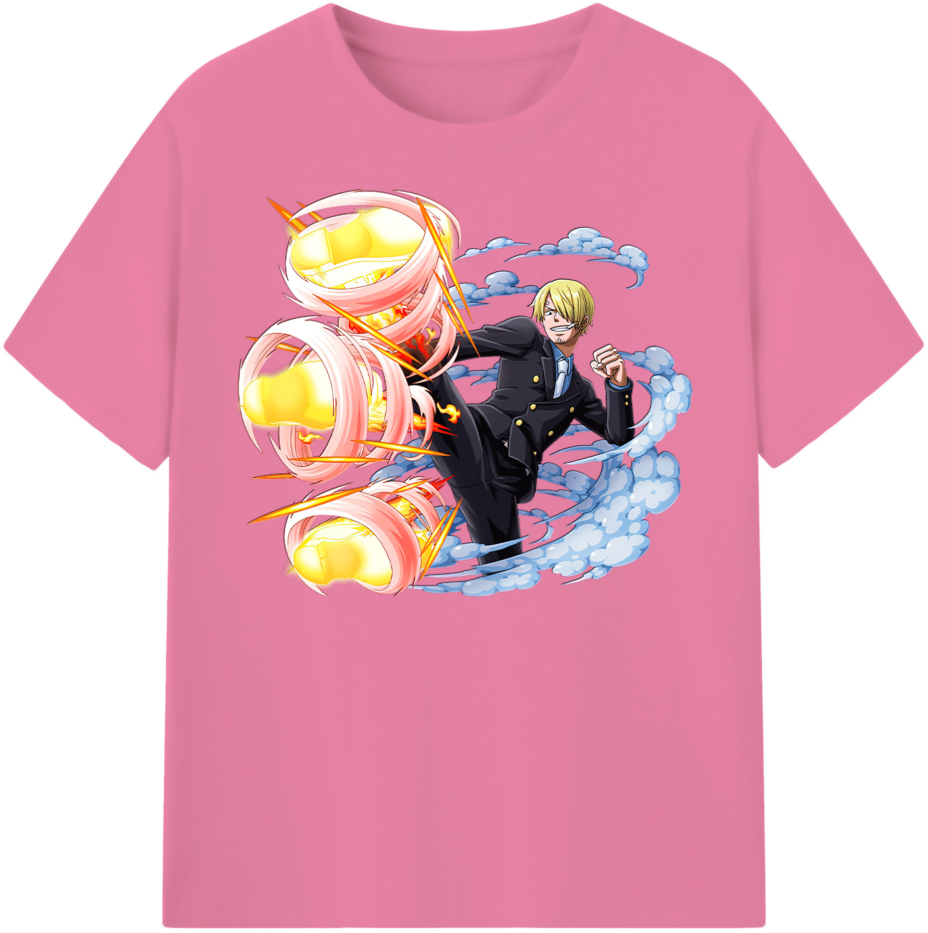 ワンピース サンジ ONE PIECE Sanji 綿100％半袖Tシャツ（フロントプリント）